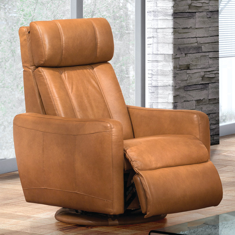 Fornirama Thornton Leather Power Swivel Rocker Recliner Wayfair